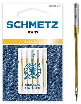 Иглы Schmetz Gold Jeans 130/705 H-JT №100 (уп.5 шт.) 1500 фото