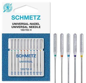 Иглы Schmetz Universal 130/705 H №70(3 шт), 80(3 шт), 90(2 шт), 100(1 шт), 110(1 шт) 1548 фото